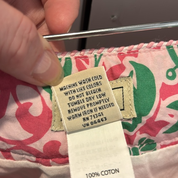 L.L. Bean A-Line Skirt Pink Fuchsia Green Lobsters & Crabs Size 10 Petite - Picture 4 of 7